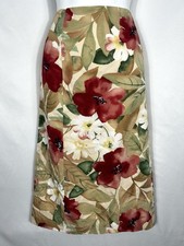 VTG Talbots Silk Blend Skirt A-Line Size 12 Floral Garden Party Feminine Neutral