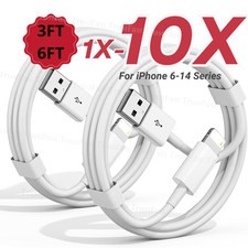 USB A To iPhone Cable Fast Charging Cord For iPhone 14 13 12 11 8 7 6 SE XR LOT