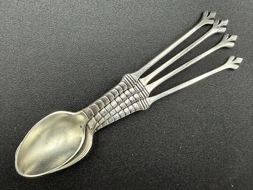 Vintage Gorham #13 Sterling Silver Set of 4 Demitasse Spoons Rare Unsusual