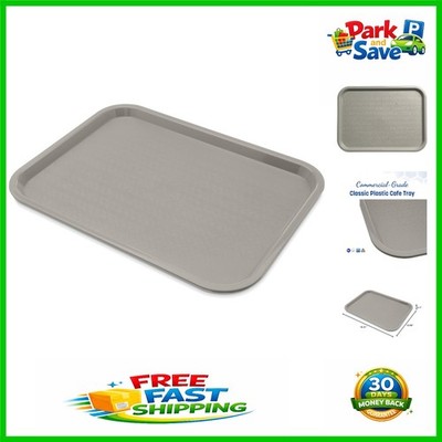 Durable Gray 12x16in Café Tray - Textured for Safety in Fast Food Settings