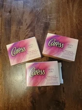 CARESS/DAILY SILK/WHITE PEACH & SILKY ORANGE BLOSSOM/BAR SOAP/Lot Of 3. New