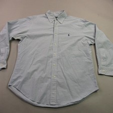Ralph Lauren Shirt Mens 16 Long Sleeve Classic Fit Button Front Checks