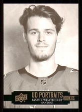 2021-22 Upper Deck UD Portraits Jasper Weatherby San Jose Sharks #P-50