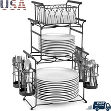 7-Piece Buffet Caddy Stackable Organizer Dining Kitchen Parties Events Durable