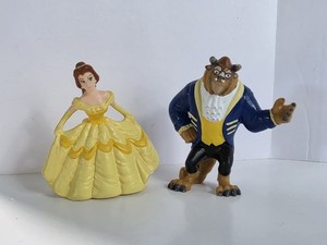 Vintage Disney Beauty and the Beast Figures Applause Belle Beast Cake Topper