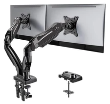 Dual Monitor Stand Adjustable Desk Mount Swivel VESA Bracket with C Clamp