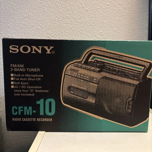 SONY Radio Cassette Recorder CFM-10 AM FM Portable AC DC Boombox NEW SEALED BOX