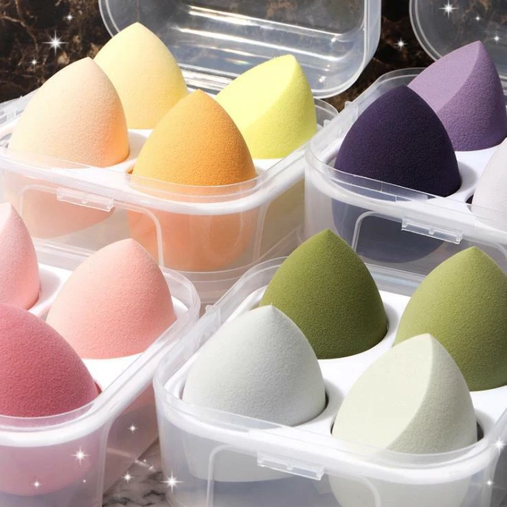 4PCS Set w/ Box Makeup Foundation Sponge Blender Blending Puff Flawless Smooth - Image 2 of 4