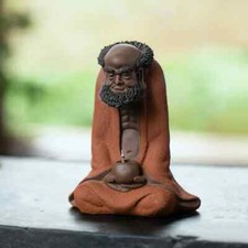 Chinese Yixing Purple Clay Figure Statue Ornaments Handmade Sculpture Tea Pet