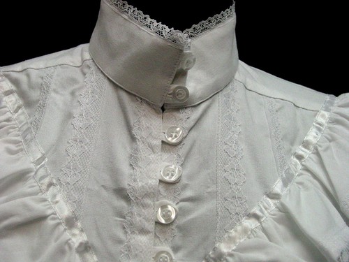 Viktorianische Bluse weiß Baumwolle Frontier Classics LARGE GOING OUT OF BUSINESS ALL - Bild 8 von 11