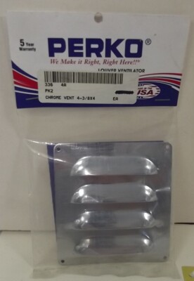 New Perko Chrome Plated Brass Louver Ventilator Vent 4-3/8'' X 4'' 033604ADP