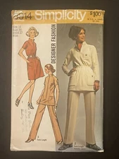Simplicity 8914 Pattern Dress Tunic Pants Size 14 Miss Vintage 1970