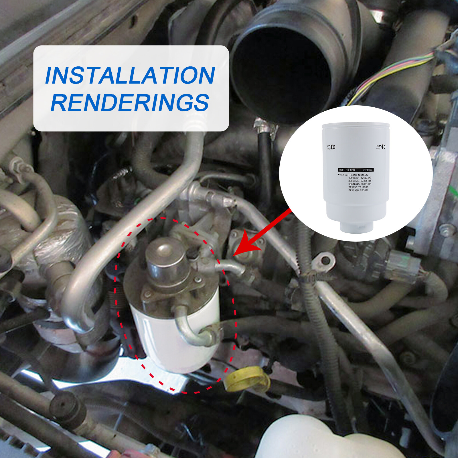 6.6L Duramax Diesel Fuel Filter for 20012016 Chevy GMC Replaces TP3018