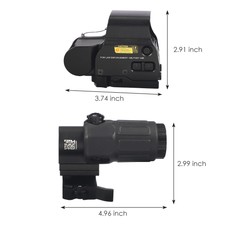 Holographic 558 Sight  G33 3x Magnifier Black Quick-Detach Mount 20mm Airsoft