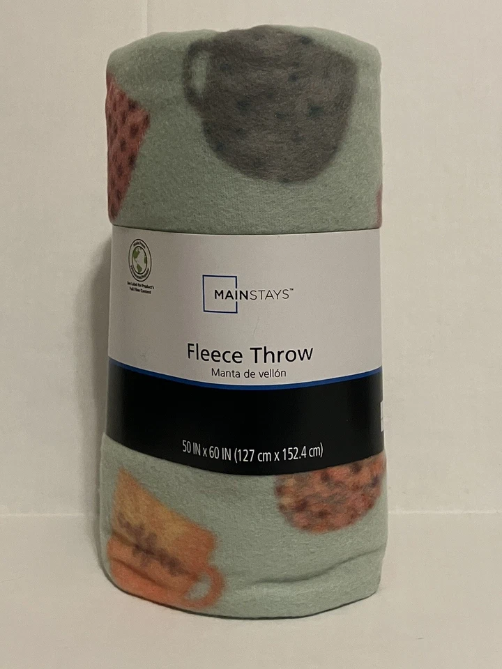 2 tazas de café y a cuadros Mainstays de lana a cuadros de 50x60 pulgadas Foto 4 de 4