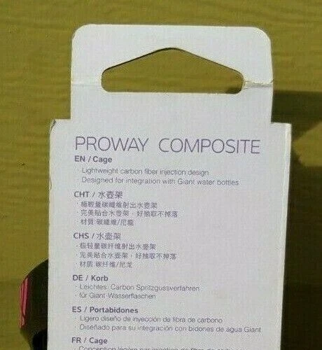Jaula para botellas de agua de carbono GIANT Proway 34 g bicicleta rara OEM NUEVO TT carretera Foto 2 de 4