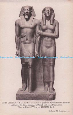 R706938 Kairo Museum. Nr. 2. Abguss der Statue des Pharao Mycerinus und seiner Frau