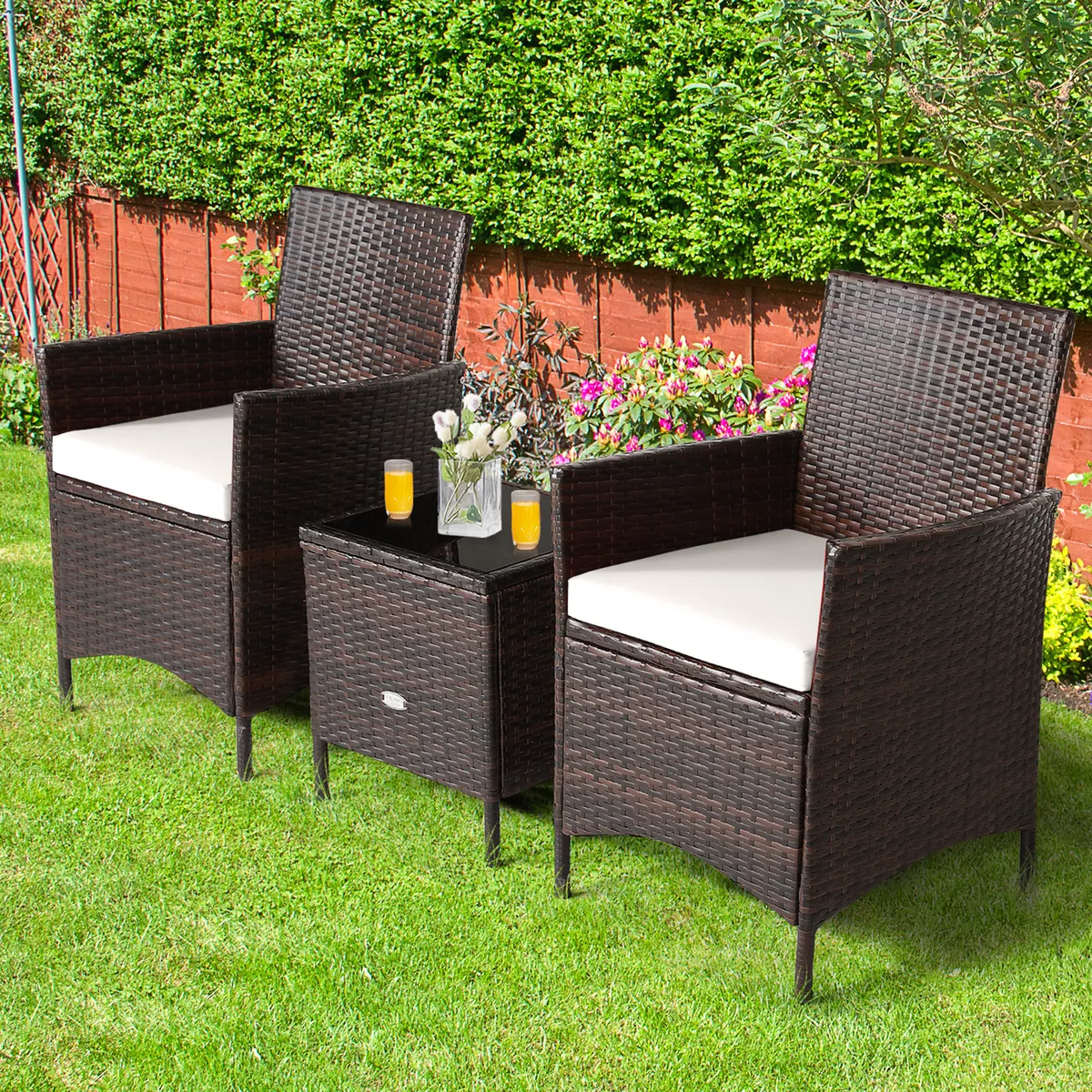 White outdoor store conversation sets