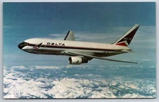 Transport~Delta Airlines Boeing 767 Twin Jet Aircraft In Flight~Vintage Postcard