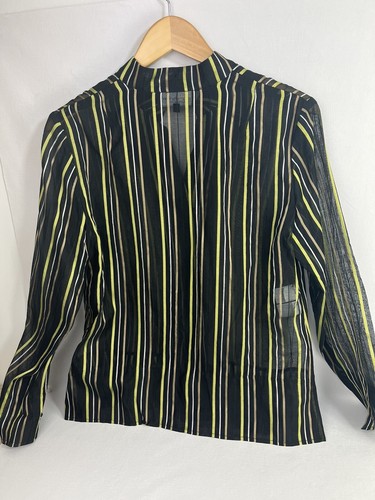 Lot of 2 NWT Size 10 Jones New York Button-up Sheer Blouses Green/Black - Picture 10 of 14
