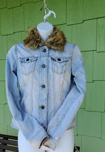 Small Distressed Denim Jacket Lined 