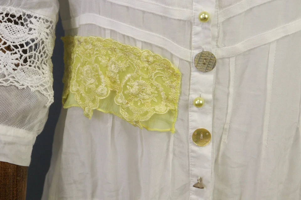 Blusa Top Camisa Manga Larga Malla Floral Blanca Elisa Cavaletti Foto 4 de 4