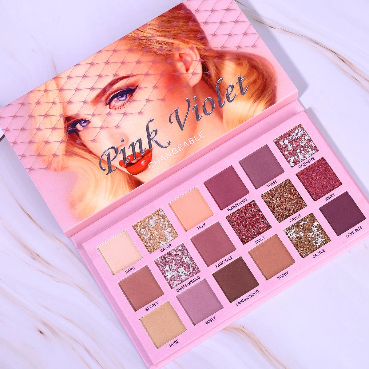 UCANBE Pink Violet Changeable Nude EyeShadow Palette 18 Colors
