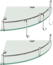 Glass Shower Shelves, 2 Tier Tempered Glass C...