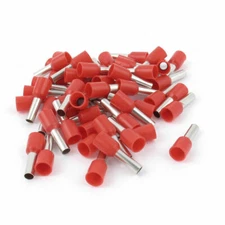 50pcs Wire Copper Crimp Connector Insulated Ferrule Pin Cord Terminal Red✦KD