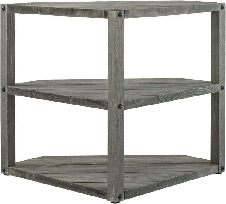3Tiered Gray Wood Kitchen Countertop Corner Organizer Shelf, Corner