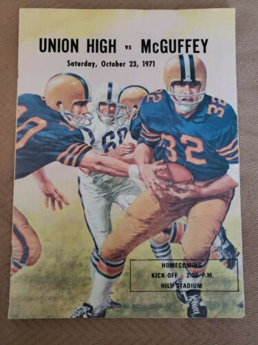 1971 octubre - Union High vs McGuffey Homecoming - programa oficial de fútbol americano (MH131 - Imagen 1 de 3