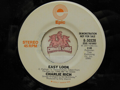 Promo! Charlie Rich   Easy Look / Mono, 45 RPM VG+ (15F)