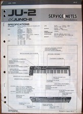 Roland Juno 2 JU-2 Keyboard Synthesizer Original Service Manual Notes Book, 1986