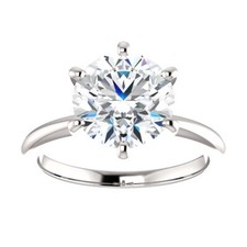 3.00 Carat Moissanite Forever Classic 6 Prong Solitaire Ring Charles & Colvard