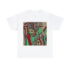 T Shirt Unisex Random Doodle Drawing Odd Curiosity Obscure Art Quirky Weird Tee