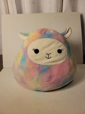 Squishmallow Jumbo 16” Kellytoy Tie Dyed Llama Leslie Toy Stuffed Animal Plush