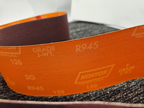 (QTÀ 10) Norton R945 Cinghia abrasiva 120 GRIGLIA grado J-WT arancione - Foto 4 di 5