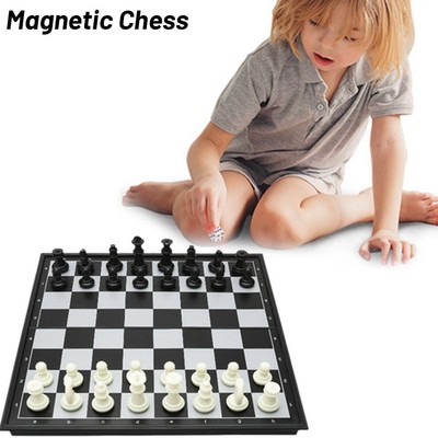 Neu Magnetisches Klappbares Schachbrett Tragbares Set Hochwertige Spiele Camping Reisen