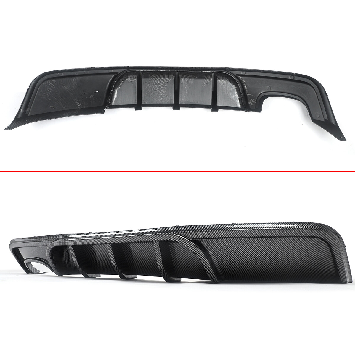 Carbon Look Rear Diffuser Lip Dual Exhaust Fit BMW E82 M Sport 125i ...