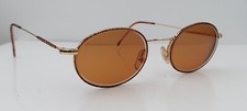 Vintage Laura Ashley Natalie Brown Gold Oval Metal Sunglasses France FRAMES ONLY