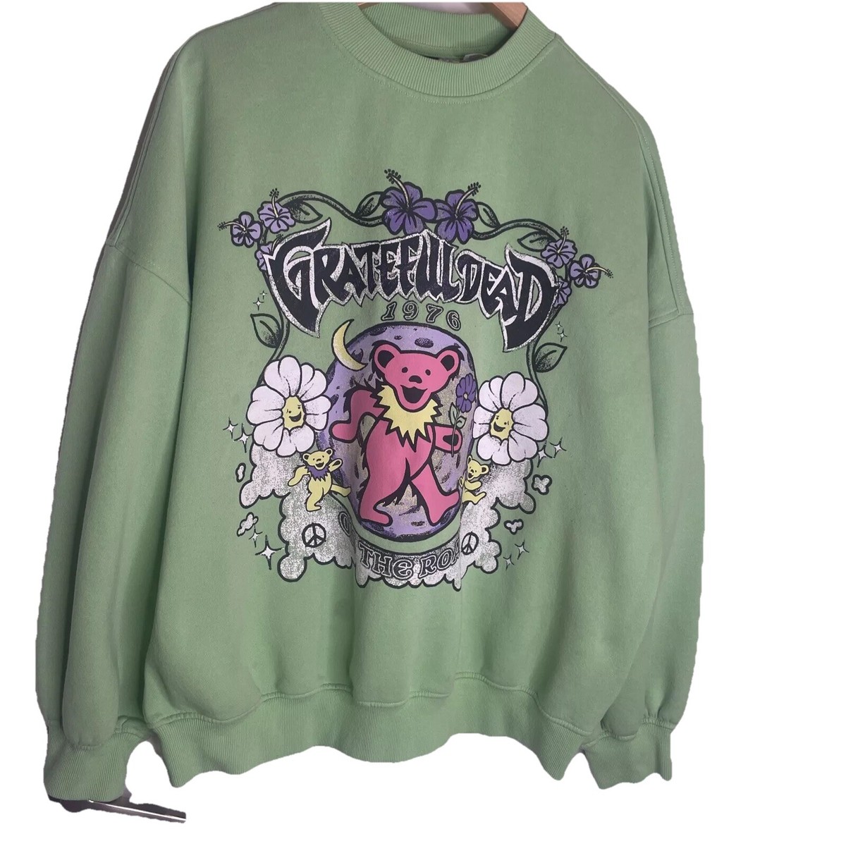 <MADE WORN×H>GRATEFUL DEAD SWEAT スウェット H & M Round Neck Oversized “grateful Dead” Sweatshirt Green