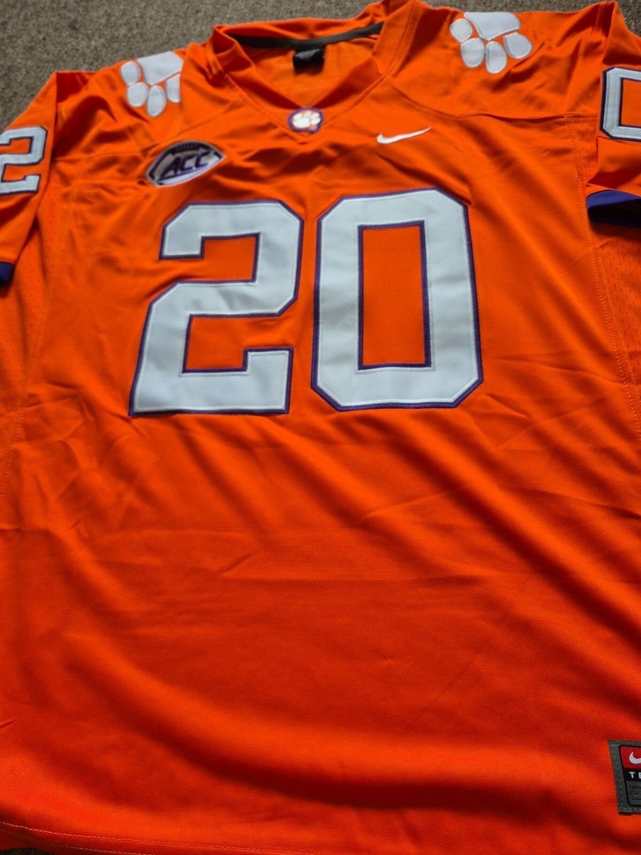 CLEMSON TIGERS #20 Brian Dawkins Orange Throwback ACC Patch Sewn Jersey  NWOT 3XL