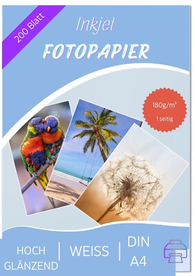 200 Blatt Fotopapier DIN A4 Print4Life Super Hochglänzend - 180g/m² Inkjet