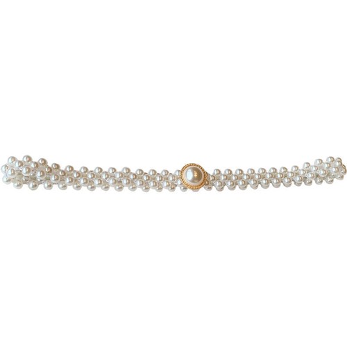 Lady Faux Pearl Belt Waist Chain Rhinestone Beaded Crystal Glitter Bow Butterfly - Picture 4 of 21