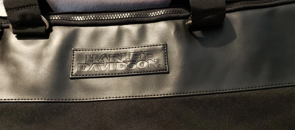 Harley Davidson Maleta/Bolso de Lona Cuero Negro/Nyn -2 Bolsas 1 Nuevo sin Etiquetas 1 Usado Foto 3 de 4