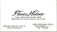 Flints & Horner Furniture Manhasset NY Esther Digilio Vintage Business Card