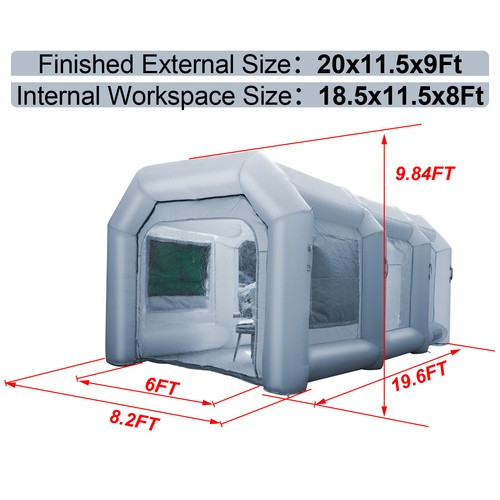 𝟐𝟎𝐱𝟏𝟎𝐱𝟗𝐅𝐭 Portable Inflatable Paint Booth Inflatable Spray booth eBay