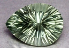 GREEN AMETHYST 13 x 9 MM PEAR CONCAVE CUT AAA ALL NATURAL