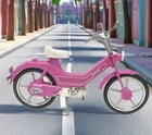 Vintage 1983 Barbie Motor Bike Moped Scooter Pink Free Standing