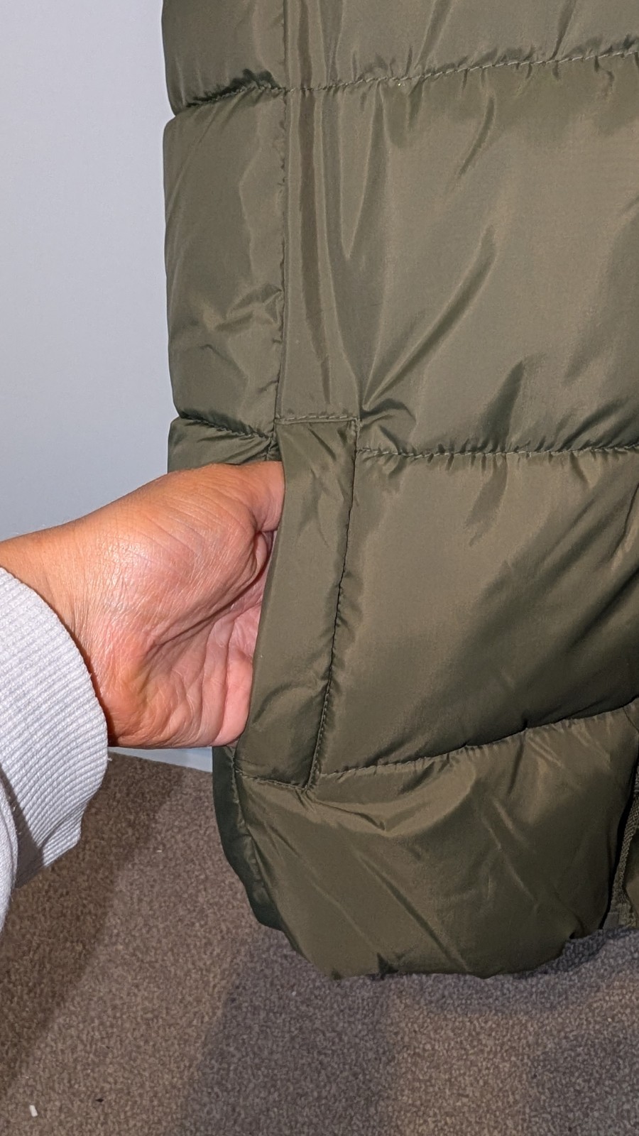 Mango kids Amerv padded fleece lined hooded khaki gilet, age 11-12 😍 image 5